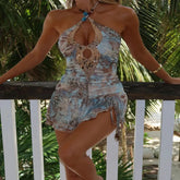 TECWWA HALTER BEACH MINI DRESS