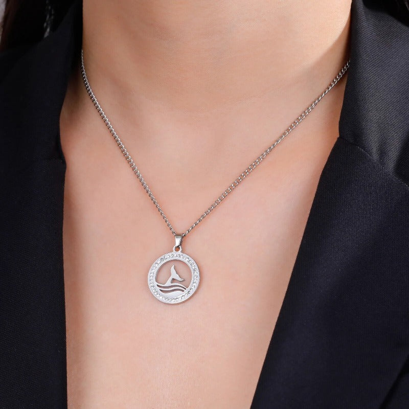 Ocean Whale Tail Necklace - Tecwwa