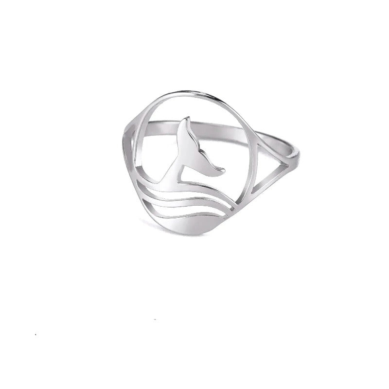 Whale Tail Sterling Silver Ring - Tecwwa