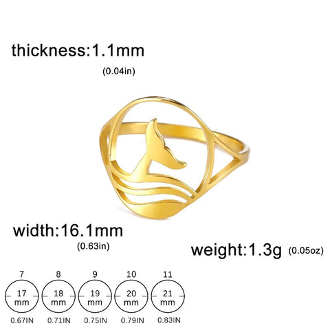 Whale Tail Sterling Silver Ring - Tecwwa