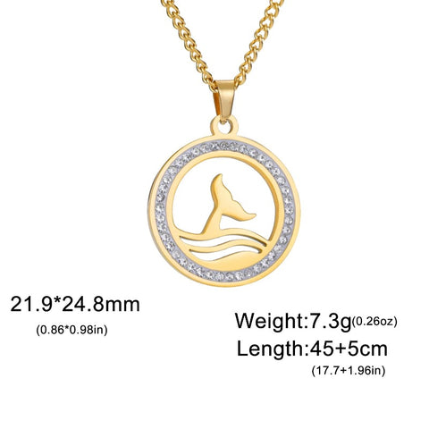 Ocean Whale Tail Necklace - Tecwwa
