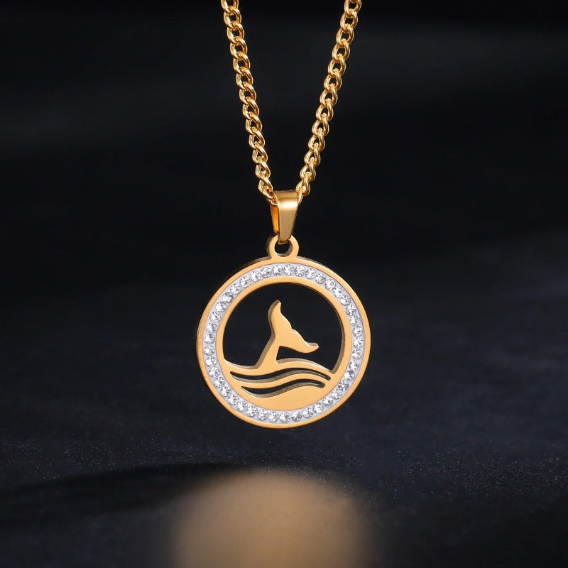 Ocean Whale Tail Necklace - Tecwwa