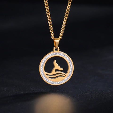 Ocean Whale Tail Necklace - Tecwwa