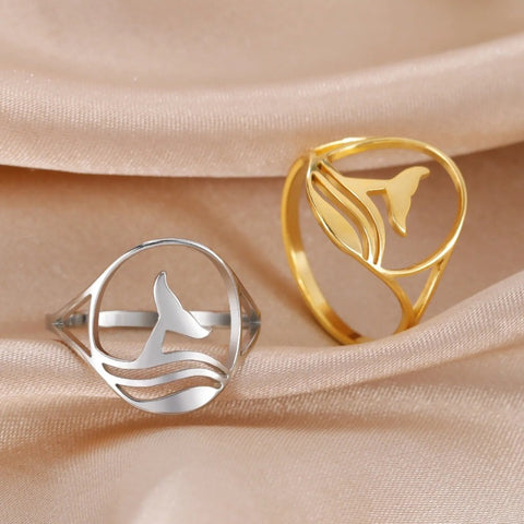 Whale Tail Sterling Silver Ring - Tecwwa