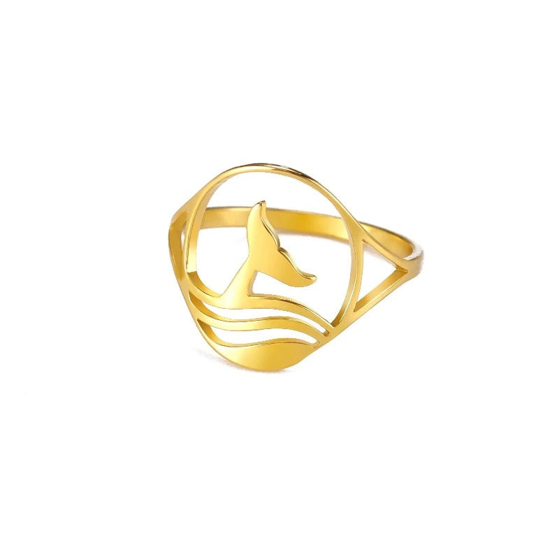 Whale Tail Sterling Silver Ring - Tecwwa
