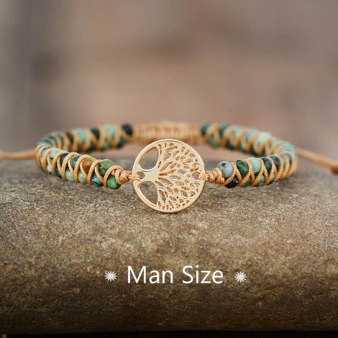 Natural Stone Healing Bracelet Tree Of Life - Tecwwa