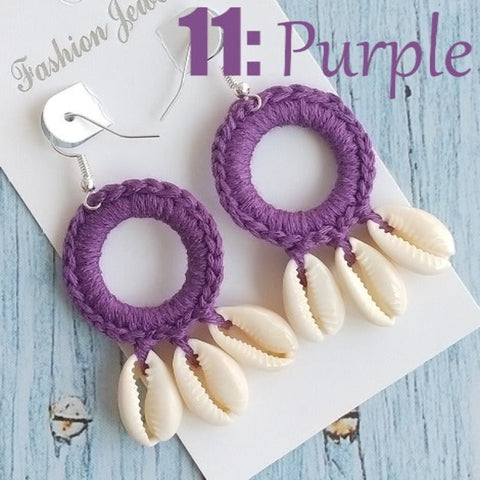 Discover Handmade Crochet and shells Earrings - Tecwwa