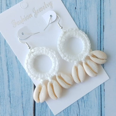Discover Handmade Crochet and shells Earrings - Tecwwa
