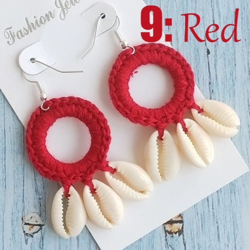 Discover Handmade Crochet and shells Earrings - Tecwwa