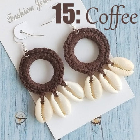 Discover Handmade Crochet and shells Earrings - Tecwwa