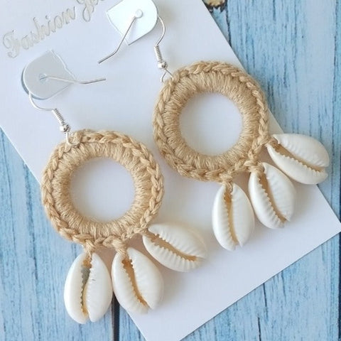 Discover Handmade Crochet and shells Earrings - Tecwwa