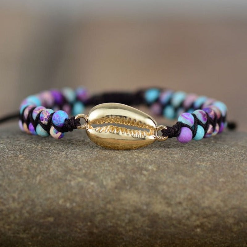 Wide Band Silver Cowrie Shell Bracelet | WorldGiftsAndJewelry.com