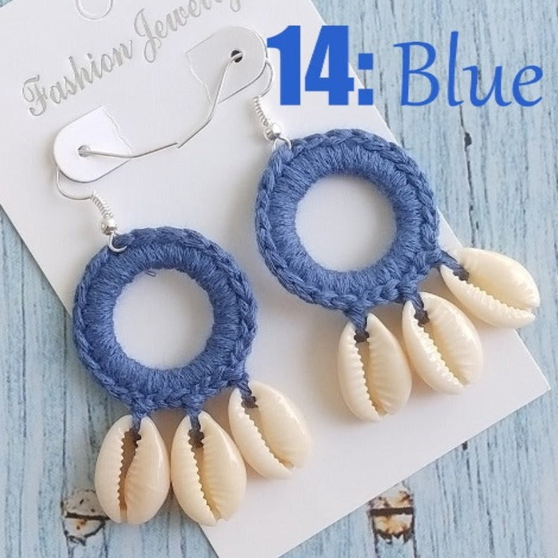 Discover Handmade Crochet and shells Earrings - Tecwwa
