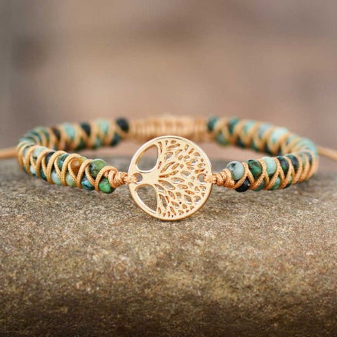 Natural Stone Healing Bracelet Tree Of Life - Tecwwa