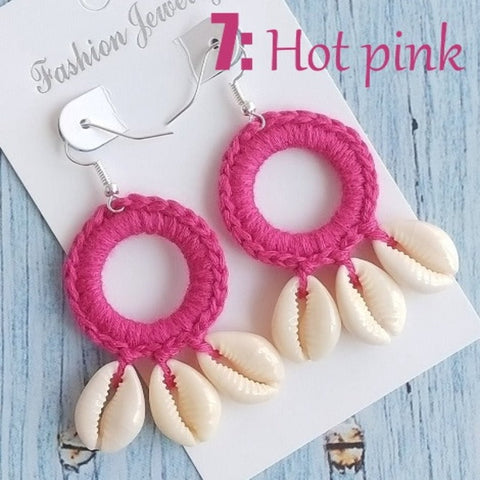 Discover Handmade Crochet and shells Earrings - Tecwwa