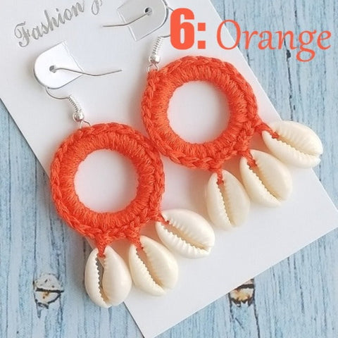 Discover Handmade Crochet and shells Earrings - Tecwwa