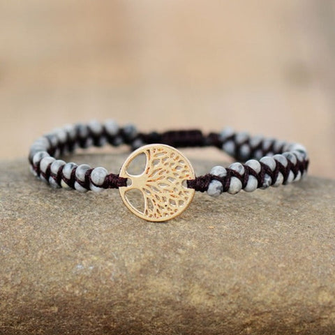 Natural Stone Healing Bracelet Tree Of Life - Tecwwa