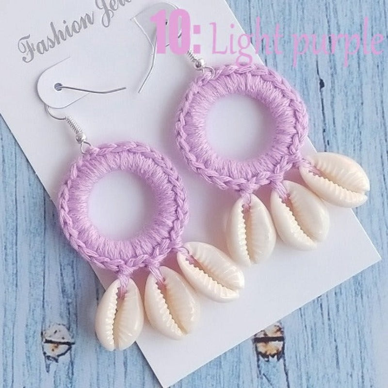 Discover Handmade Crochet and shells Earrings - Tecwwa