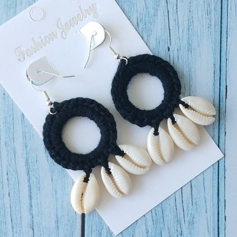Discover Handmade Crochet and shells Earrings - Tecwwa