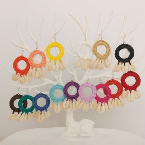 Discover Handmade Crochet and shells Earrings - Tecwwa