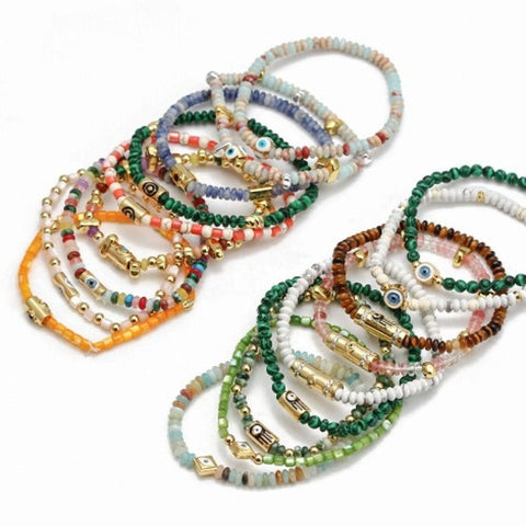 Evil Eye Natural Stone Bracelets  - Tecwwa
