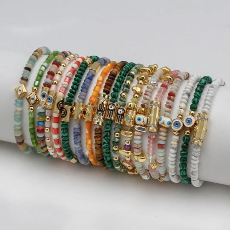 Evil Eye Natural Stone Bracelets  - Tecwwa