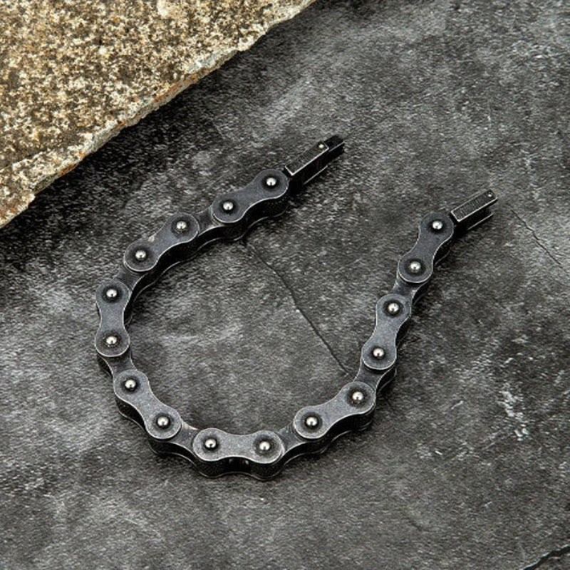 Biker Chain Bracelet Stainless Steel Mens - Tecwwa