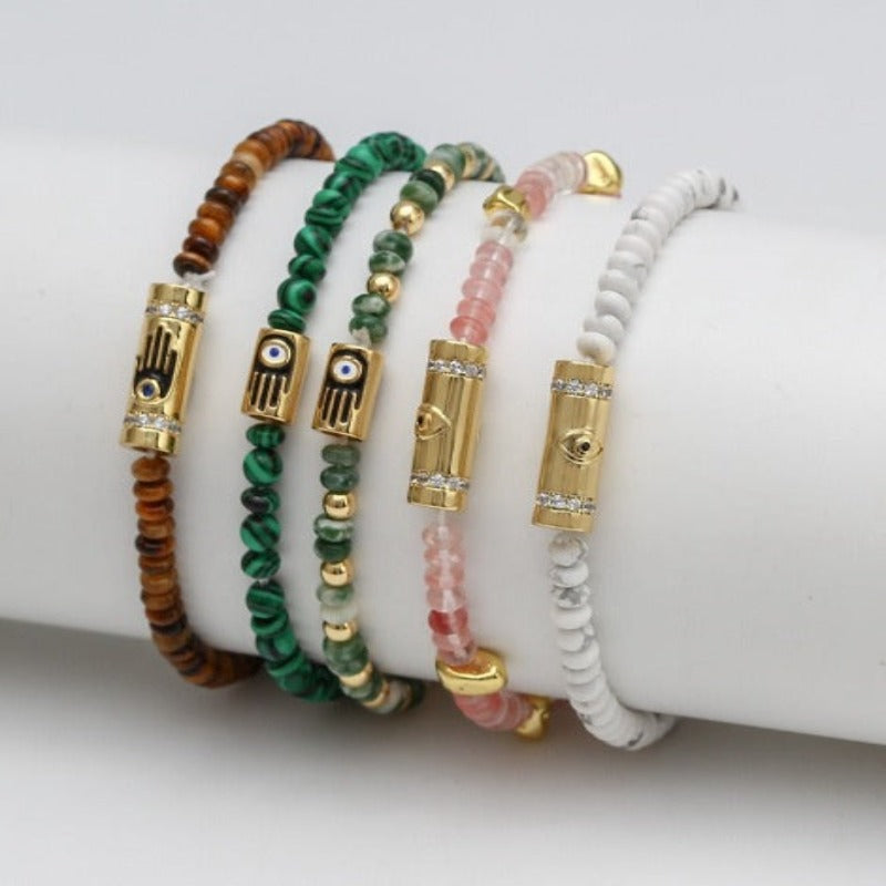 Evil Eye Natural Stone Bracelets  - Tecwwa