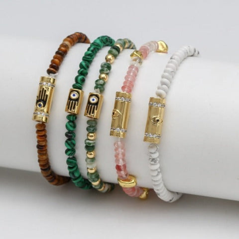 Evil Eye Natural Stone Bracelets  - Tecwwa
