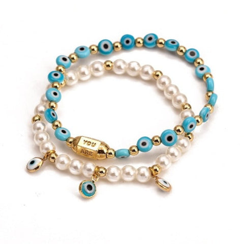 Evil Eye Natural Stone Bracelets  - Tecwwa