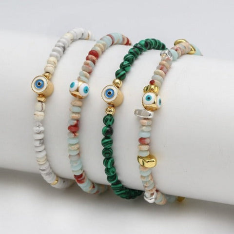 Evil Eye Natural Stone Bracelets  - Tecwwa